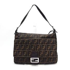 Fendi-Fendi Zucca Pattern Mamma Bucket Bag-Brown,Dark brown