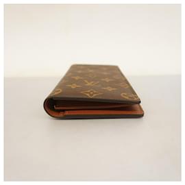 Louis Vuitton-Louis Vuitton Long Wallet Monogram Portefeuille Brazza-Brown