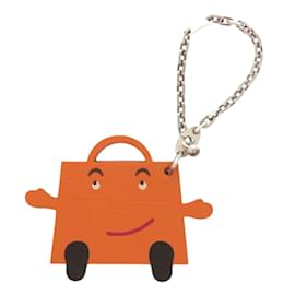 Hermès-Hermes Kelly Doll Votadelakt Silver 925 Orange Keychain Charm-Orange
