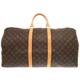 Louis Vuitton-Louis Vuitton Keepall 55 Monogram Boston Bag-Brown,Monogram