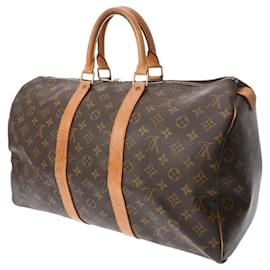 Louis Vuitton-Louis Vuitton Monogram Keepall 45 Brown Boston Bag-Brown
