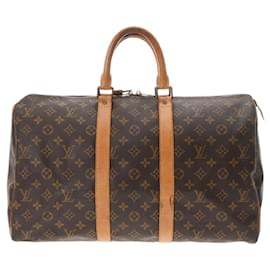 Louis Vuitton-Louis Vuitton Monogram Keepall 45 Boston Bag-Brown
