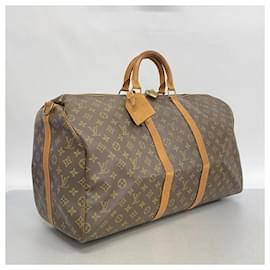 Louis Vuitton-Louis Vuitton Boston Bag Monogram Keepall Bandouliere 55-Brown