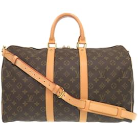 Louis Vuitton-Louis Vuitton Keepall Bandouliere 45 Monogram Boston Bag-Brown,Monogram