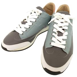 Hermès-Hermes Quick Size 41 Leather Multicolor Sneakers-Brown,Blue,Orange