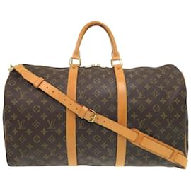 Louis Vuitton-Louis Vuitton Keepall Bandouliere 50 Monogram Bag-Brown,Monogram