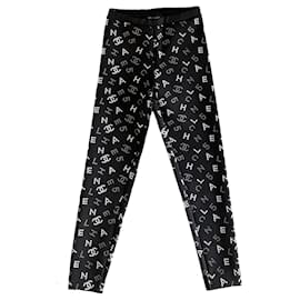 Chanel-New 2020 Iconic CC Logo Leggings 36 FR-Black