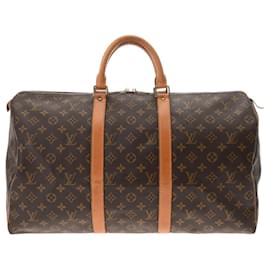 Louis Vuitton-Louis Vuitton Monogram Keepall 50 Boston Bag-Brown