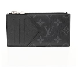 Louis Vuitton-Louis Vuitton Taiga Rama Eclipse Coin Card Holder Noir-Black