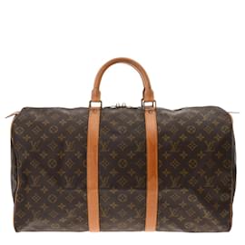 Louis Vuitton-Louis Vuitton Monogram Keepall 50 Brown Boston Bag-Brown