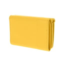 Balenciaga-Balenciaga Yellow Leather Tri-fold Wallet-Yellow