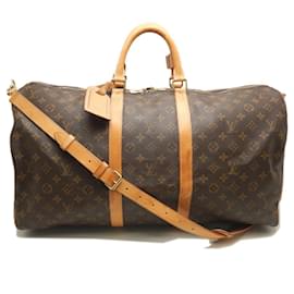 Louis Vuitton-Louis Vuitton Monogram Keepall Bandouliere 55 Boston Bag-Brown