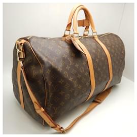 Louis Vuitton-Louis Vuitton Monogram Keepall Bandouliere 55 Boston Bag-Brown