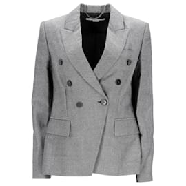 Stella Mc Cartney-Stella McCartney Double-Breasted Blazer in Grey Wool-Grey