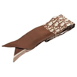Christian Dior-Dior Silk Trotter Mitzah Scarf Brown-Brown