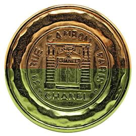 Chanel-Chanel Cambon Round Brooch Gold Plated-Golden,Metallic