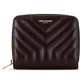 Yves Saint Laurent-Yves Saint Laurent Quilted Leather Bifold Wallet 668323-Red