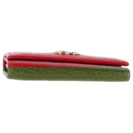 Gucci-Gucci GG Marmont Key Holder in Red Leather-Red,Dark red