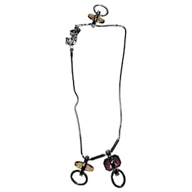 Swarovski-Boucles d'oreilles et collier en métal argenté avec pendentif en cristal Swarovski-Argenté