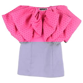 Autre Marque-Rotate by Birger Christensen Natalie Bow-Detail Strapless Mini Dress in Pink Polyester-Pink