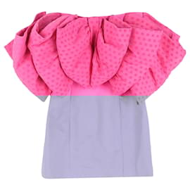 Autre Marque-Rotate by Birger Christensen Natalie Bow-Detail Strapless Mini Dress in Pink Polyester-Pink