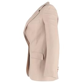 Stella Mc Cartney- Stella Mccartney Single-Breasted Blazer in Nude Linen-Brown,Flesh