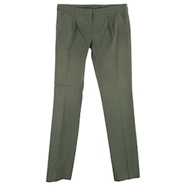 Balenciaga- Balenciaga Straight-Leg Chino Trousers in Olive Cotton-Green,Olive green