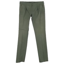 Calças chino retas Balenciaga em algodão oliva Verde Verde oliva