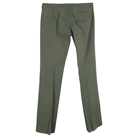 Balenciaga- Balenciaga Straight-Leg Chino Trousers in Olive Cotton-Green,Olive green
