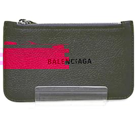 Balenciaga-Balenciaga Pink Leather Coin Case-Orange
