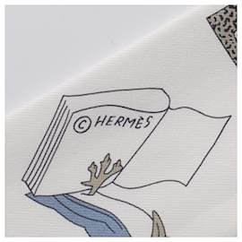 Hermès-Hermes Silk Twilly A Vos Crayons Scarf-White