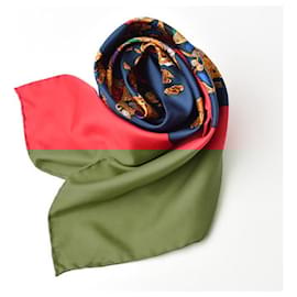 Chanel-Chanel Silk Scarf World Map Jewel Motif-Red