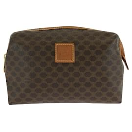 Céline-Celine Macadam Brown PVC Leather Pouch-Brown