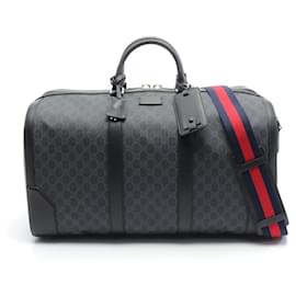 Gucci-Bolsa Boston em couro GG Supreme preta da Gucci-Preto