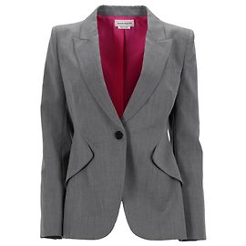 Blazer de lã cinza em twill Cavalry da Alexander McQueen Cinza