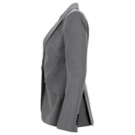 Alexander Mcqueen-Alexander McQueen Twill Cavalry Blazer in Grey Wool-Grey
