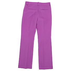 Victoria Beckham-Victoria Beckham Straight Leg Trousers in Purple Virgin Wool-Purple