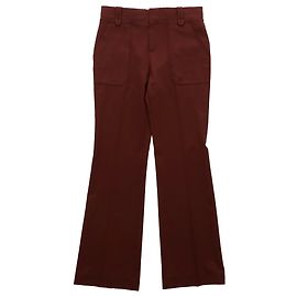 Calças Chloé com bolso patch em lã virgem bordô Vermelho Bordeaux