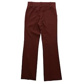 Chloé-Chloé Patch Pocket Pants in Burgundy Virgin Wool-Red,Dark red