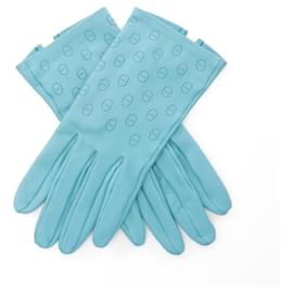 Hermès-Hermes Leather Gloves Green-Green