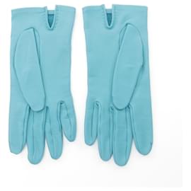 Hermès-Hermes Leather Gloves Green-Green