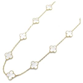 Van Cleef & Arpels-Van Cleef & Arpels Vintage Alhambra Long Necklace 20 Motifs K18 Yellow Gold Mother of Pearl-White