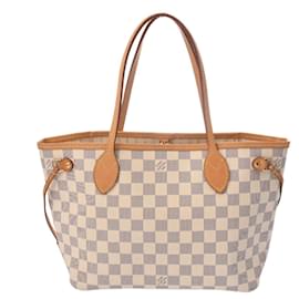Louis Vuitton-Bolsa Louis Vuitton Damier Azur Neverfull PM-Branco,Bege