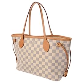 Louis Vuitton-Bolsa Louis Vuitton Damier Azur Neverfull PM-Branco,Bege
