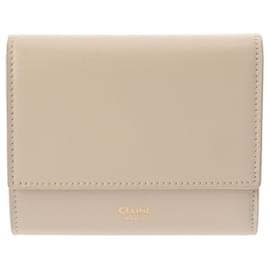 Céline-Celine Small Trifold Wallet in Beige-Beige