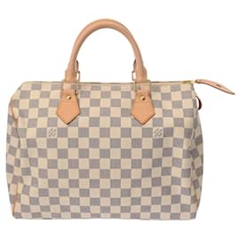 Louis Vuitton-Louis Vuitton Damier Azur Speedy 30 Handbag-White,Beige