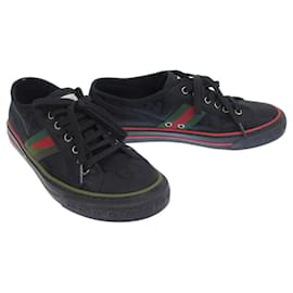 Gucci-Tênis de lona GG da linha Shelly da Gucci-Preto