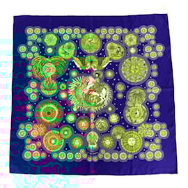 Hermès-Hermes Carre 90 Sun King Scarf-Blue