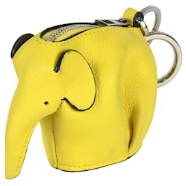 Loewe-Loewe Elephant Charm Leather Yellow Coin Case-Yellow