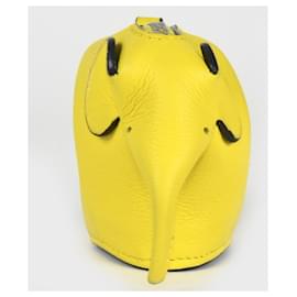 Loewe-Loewe Elephant Charm Leather Yellow Coin Case-Yellow